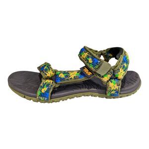 Teva Hurricane Active Outdoor Walking Hiking Sandal Green Blue Yellow Boys Sz 2